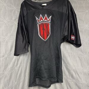 Vintage West Coast Choppers Jesse James CFL Jersey Black Large WCC Y2K Mesh